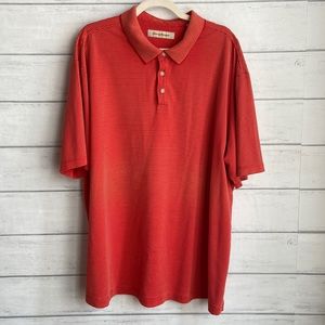 Tommy Bahama Orange stripes Polo top